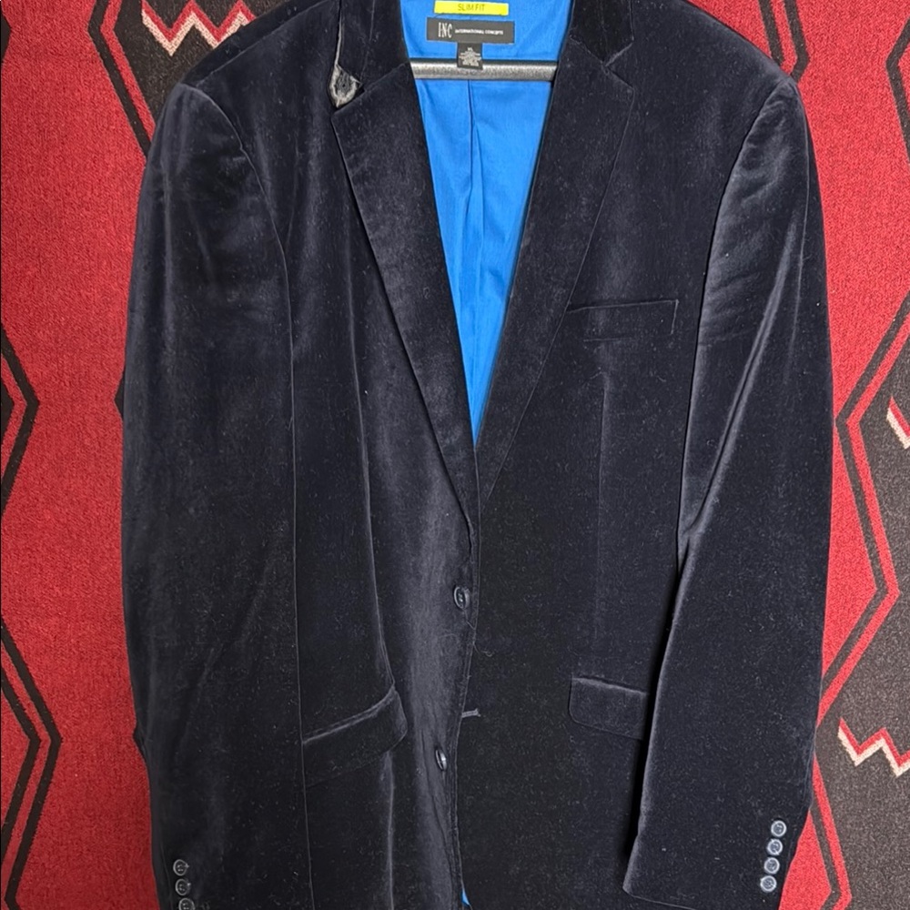 Men's navy Velvet Blazer